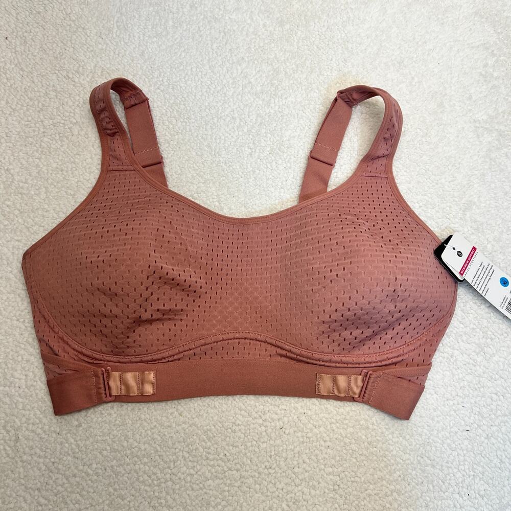 Layer 8 Womens Sports Bra Maximum Support Q-Wick Dry Dusty Pink, Sz XL